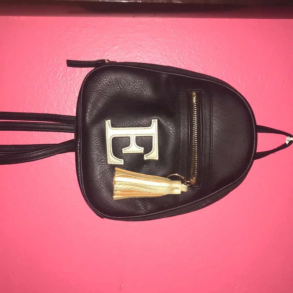 Black mini backpack